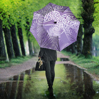 Aotearoa Maori Koru Curves Umbrella Silver Ferns - Amethyst