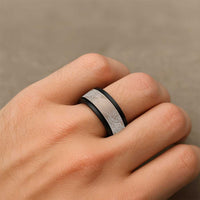 Aotearoa Maori Koru Curves Spinner Ring Silver Ferns - Mocha