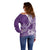 Personalised Polynesian Pacific Bulldog Off Shoulder Sweater With Violet Hawaii Tribal Tattoo Patterns LT7 - Polynesian Pride