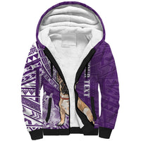 Personalised Polynesian Pacific Bulldog Sherpa Hoodie With Violet Hawaii Tribal Tattoo Patterns LT7 Unisex Purple - Polynesian Pride