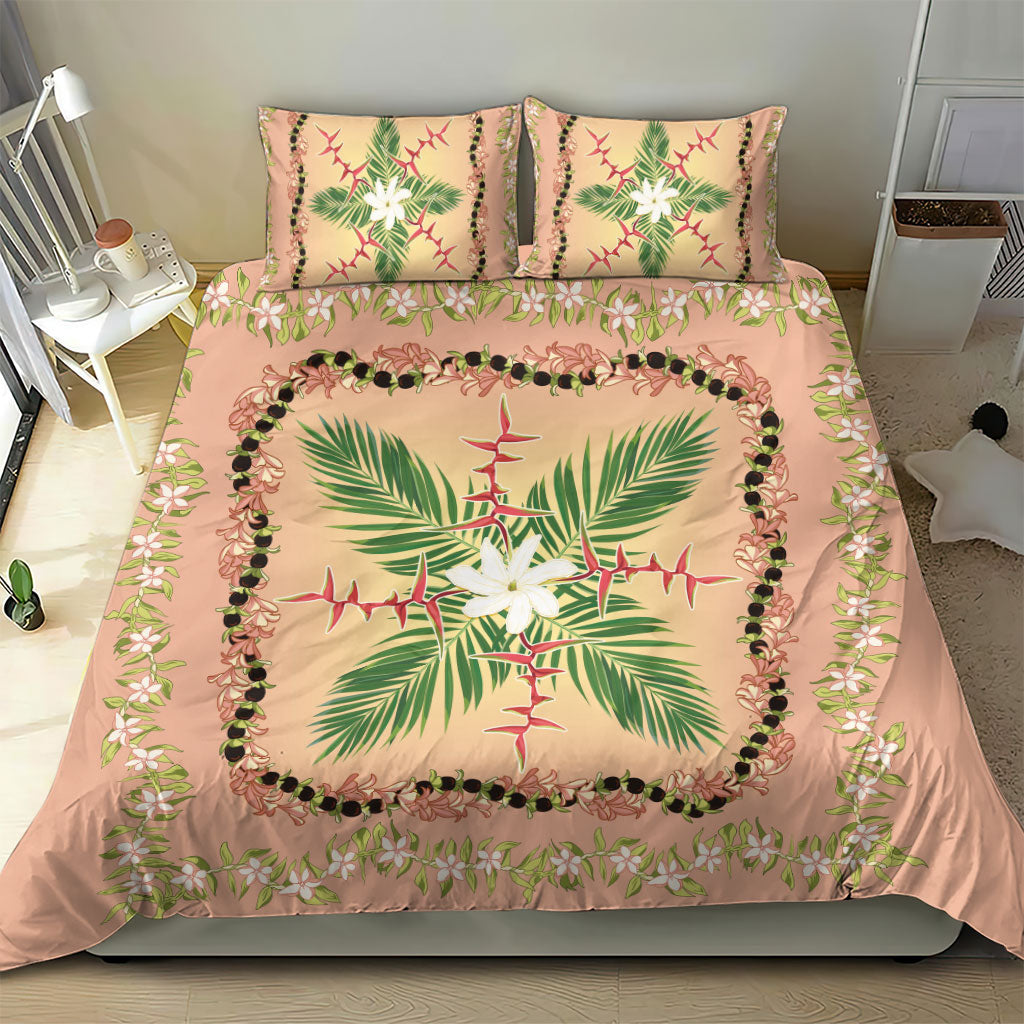 Hawaii Quilt Inspired Collection Aloha Flowers Bedding Set Maile - Kukui Nut Lei