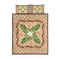 Hawaii Quilt Inspired Collection Aloha Flowers Quilt Bed Set Maile - Kukui Nut Lei