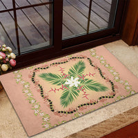 Hawaii Quilt Inspired Collection Aloha Flowers Rubber Doormat Maile - Kukui Nut Lei