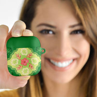 Hawaii Quilt Inspired Collection Aloha Flowers AirPods Case Plumeria - Ti Leaf Lei