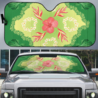 Hawaii Quilt Inspired Collection Aloha Flowers Auto Sun Shade Plumeria - Ti Leaf Lei