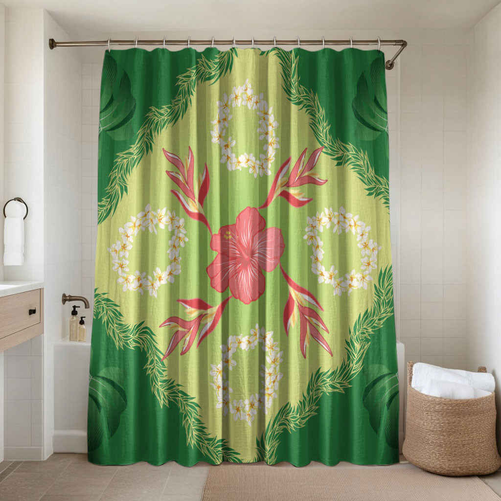 Hawaii Quilt Inspired Collection Aloha Flowers Bathroom Set Plumeria - Ti Leaf Lei