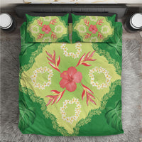 Hawaii Quilt Inspired Collection Aloha Flowers Bedding Set Plumeria - Ti Leaf Lei
