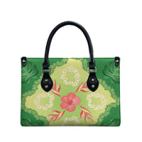 Hawaii Quilt Inspired Collection Aloha Flowers Leather Bag Plumeria - Ti Leaf Lei