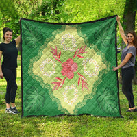Hawaii Quilt Inspired Collection Aloha Flowers Quilt Plumeria - Ti Leaf Lei