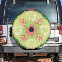 Hawaii Quilt Inspired Collection Aloha Flowers Spare Tire Cover Plumeria - Ti Leaf Lei