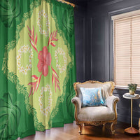Hawaii Quilt Inspired Collection Aloha Flowers Window Curtain Plumeria - Ti Leaf Lei