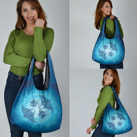 Hawaii Quilt Inspired Collection Aloha Sea Grocery Bag Manta Ray and Turtles