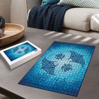 Hawaii Quilt Inspired Collection Aloha Sea Puzzle Manta Ray and Turtles