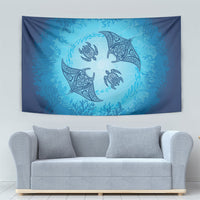 Hawaii Quilt Inspired Collection Aloha Sea Tapestry Manta Ray and Turtles