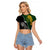 Personalised New Zealand Vs South Africa Rugby Raglan Cropped T Shirt Rivals Dynamics LT7 Female Black Green - Polynesian Pride
