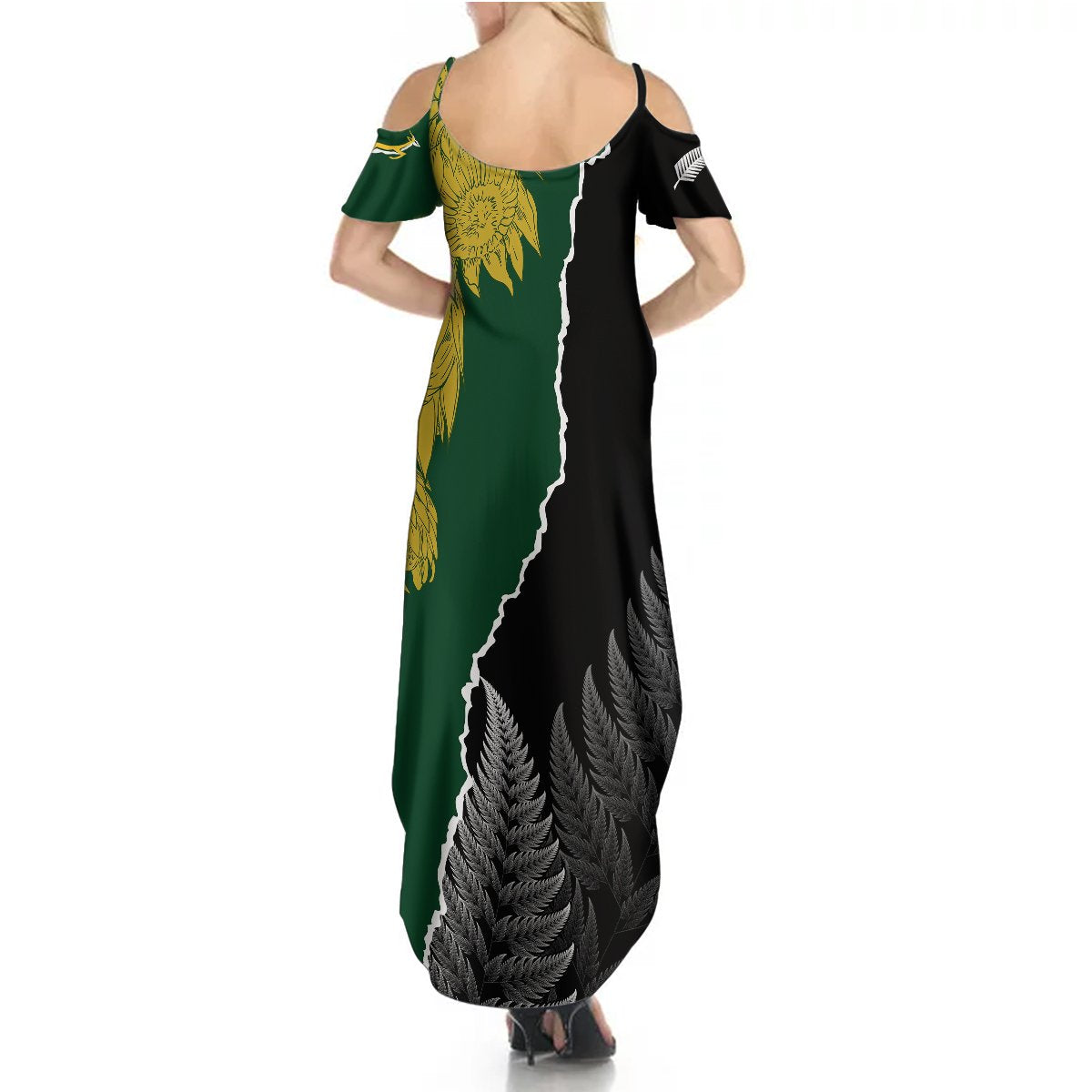 Personalised New Zealand Vs South Africa Rugby Summer Maxi Dress Rivals Dynamics LT7 - Polynesian Pride