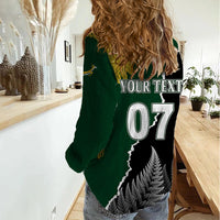 Personalised New Zealand Vs South Africa Rugby Women Casual Shirt Rivals Dynamics LT7 - Polynesian Pride