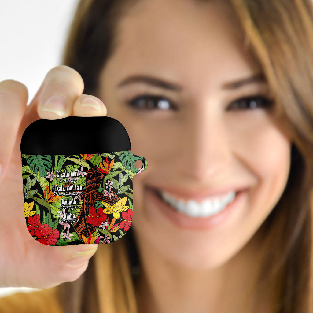 Mahalo Hawaii Ho'oponopono Pule AirPods Case Polynesian Pattern Cross LT7 - Polynesian Pride
