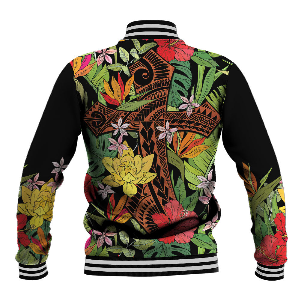 Mahalo Hawaii Ho'oponopono Pule Baseball Jacket Polynesian Pattern Cross LT7 - Polynesian Pride