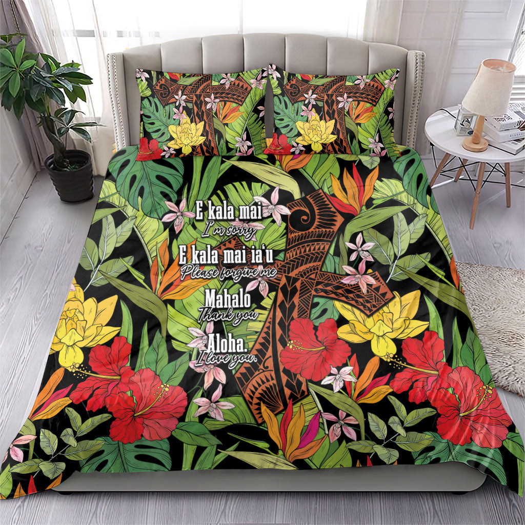 Mahalo Hawaii Ho'oponopono Pule Bedding Set Polynesian Pattern Cross LT7 - Polynesian Pride