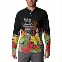 Mahalo Hawaii Ho'oponopono Pule Button Sweatshirt Polynesian Pattern Cross LT7 - Polynesian Pride