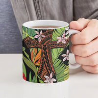 Mahalo Hawaii Ho'oponopono Pule Ceramic Mug Polynesian Pattern Cross LT7 - Polynesian Pride