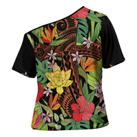 Mahalo Hawaii Ho'oponopono Pule Cross Shoulder Shirt Polynesian Pattern Cross LT7 - Polynesian Pride
