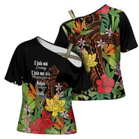 Mahalo Hawaii Ho'oponopono Pule Cross Shoulder Shirt Polynesian Pattern Cross LT7 - Polynesian Pride