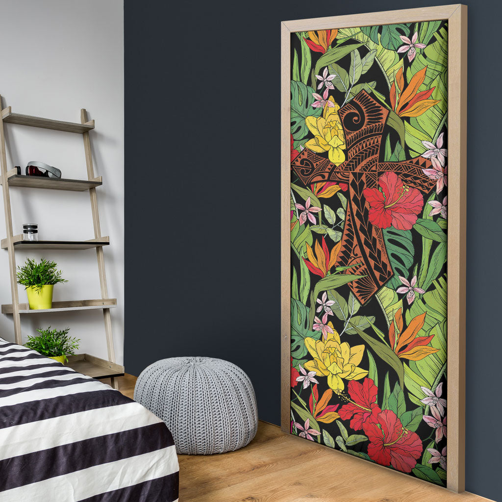 Mahalo Hawaii Ho'oponopono Pule Door Cover Polynesian Pattern Cross LT7 - Polynesian Pride