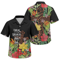 Mahalo Hawaii Ho'oponopono Pule Family Matching Mermaid Dress and Hawaiian Shirt Polynesian Pattern Cross LT7 Son's Shirt Black - Polynesian Pride