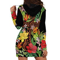 Mahalo Hawaii Ho'oponopono Pule Hoodie Dress Polynesian Pattern Cross LT7 - Polynesian Pride