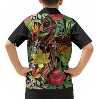 Mahalo Hawaii Ho'oponopono Pule Kid Hawaiian Shirt Polynesian Pattern Cross LT7 - Polynesian Pride