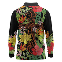 Mahalo Hawaii Ho'oponopono Pule Long Sleeve Polo Shirt Polynesian Pattern Cross LT7 - Polynesian Pride