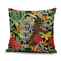 Mahalo Hawaii Ho'oponopono Pule Pillow Cover Polynesian Pattern Cross LT7 Black - Polynesian Pride