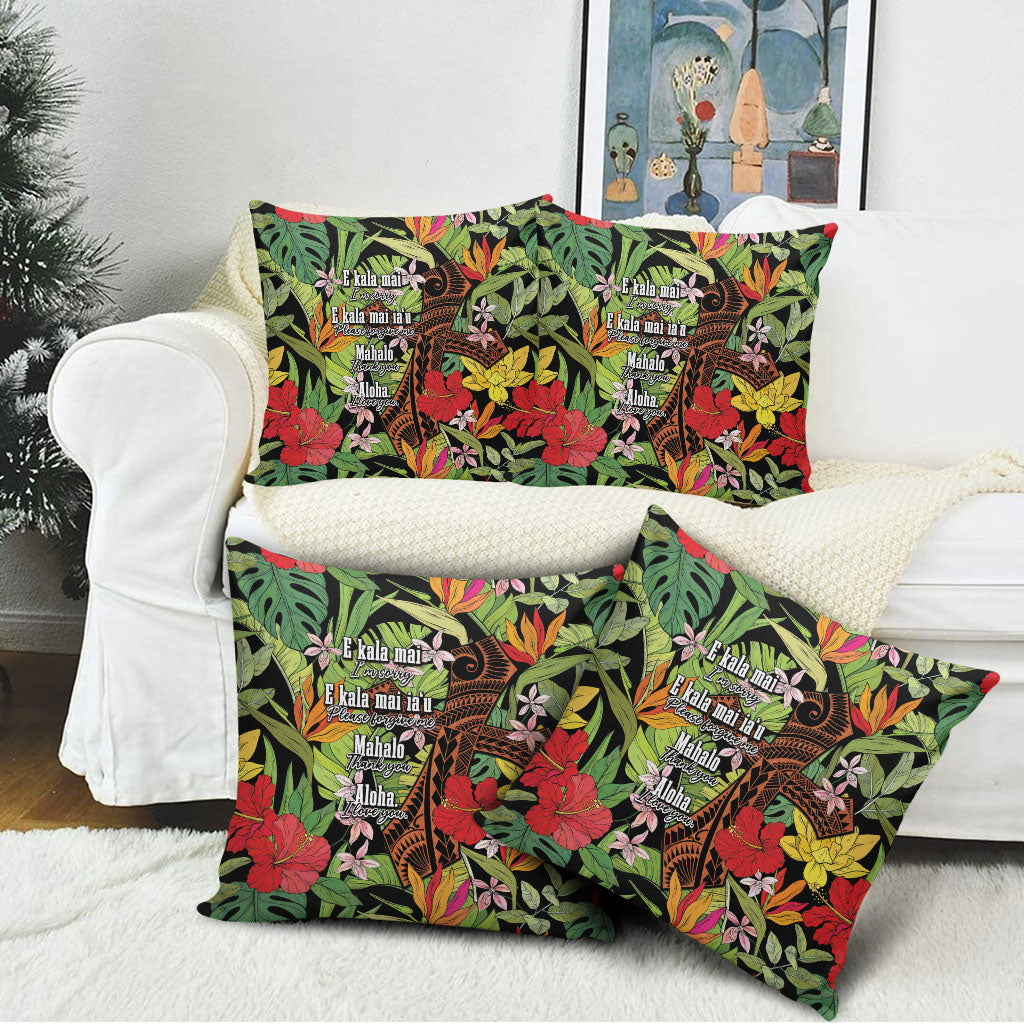 Mahalo Hawaii Ho'oponopono Pule Pillow Cover Polynesian Pattern Cross LT7 - Polynesian Pride