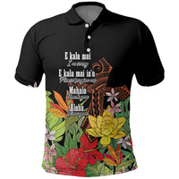 Mahalo Hawaii Ho'oponopono Pule Polo Shirt Polynesian Pattern Cross LT7 Black - Polynesian Pride