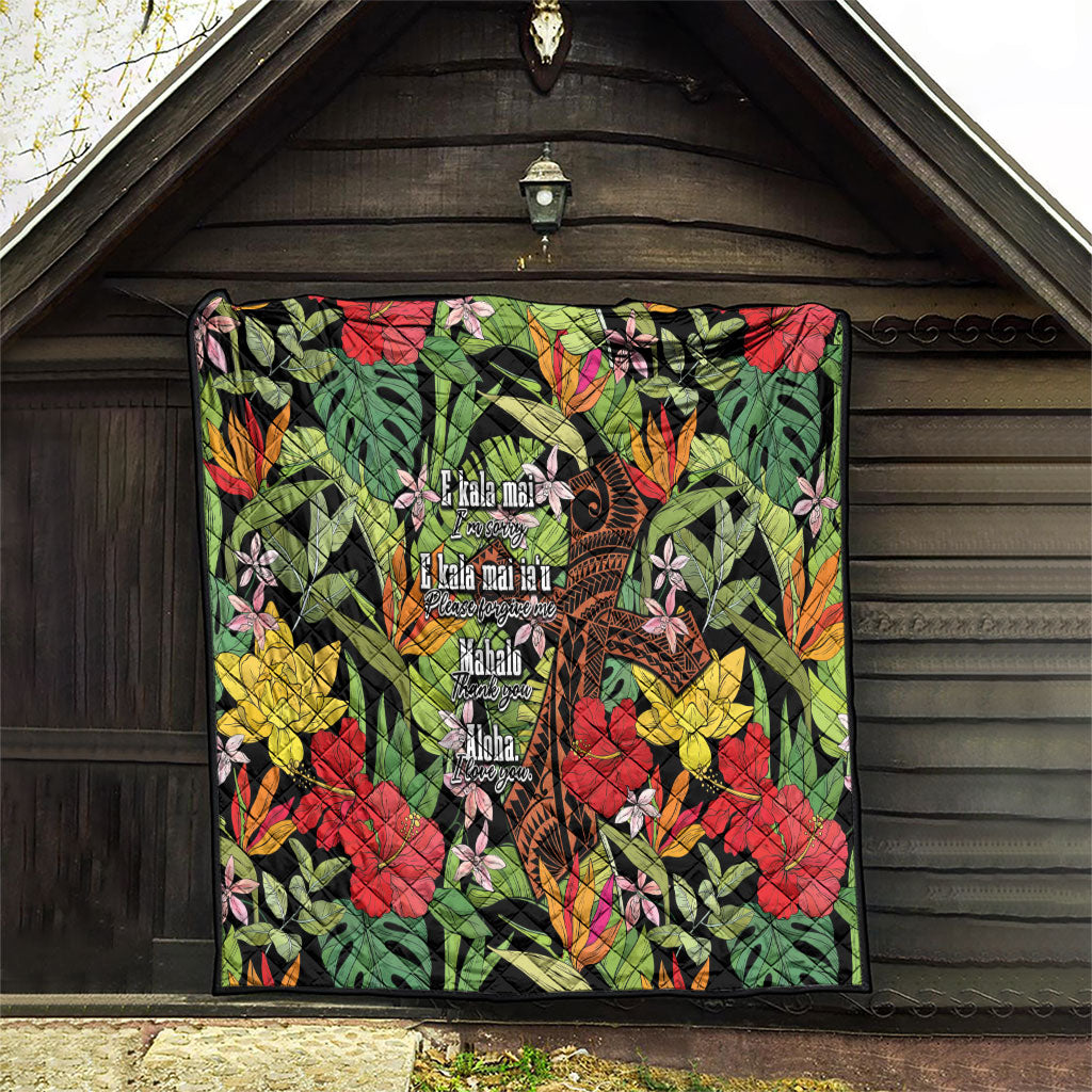 Mahalo Hawaii Ho'oponopono Pule Quilt Polynesian Pattern Cross LT7 - Polynesian Pride