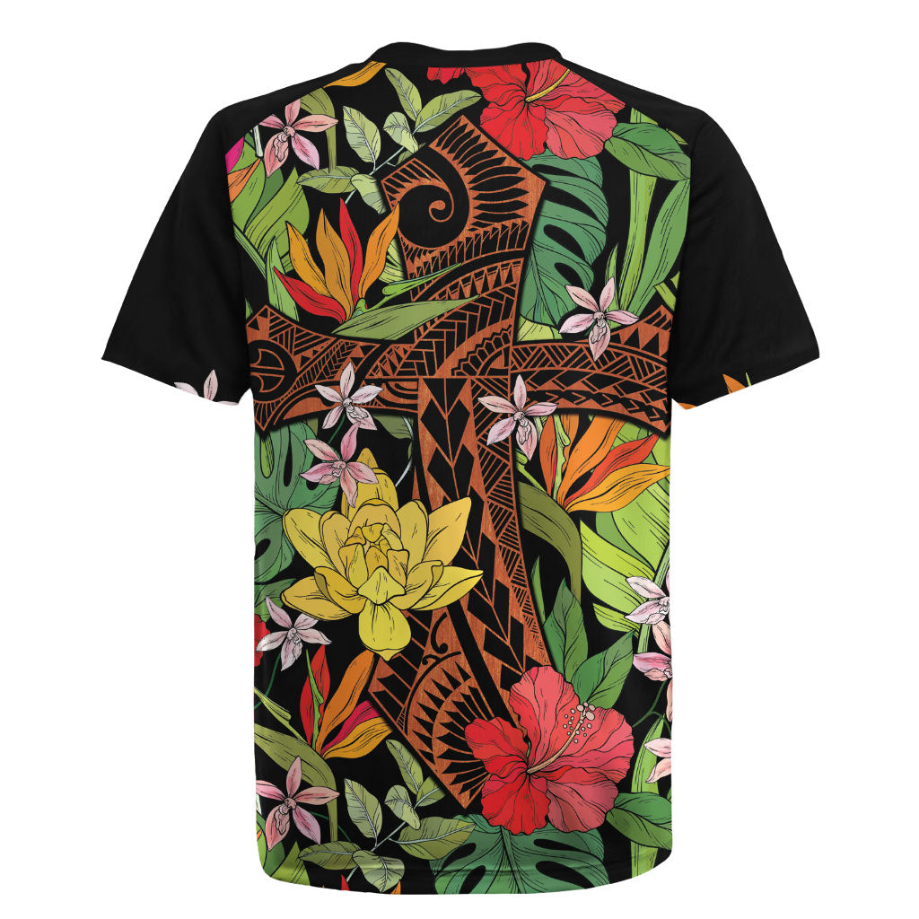 Mahalo Hawaii Ho'oponopono Pule Rugby Jersey Polynesian Pattern Cross LT7 - Polynesian Pride