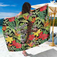 Mahalo Hawaii Ho'oponopono Pule Sarong Polynesian Pattern Cross LT7 One Size 44 x 66 inches Black - Polynesian Pride