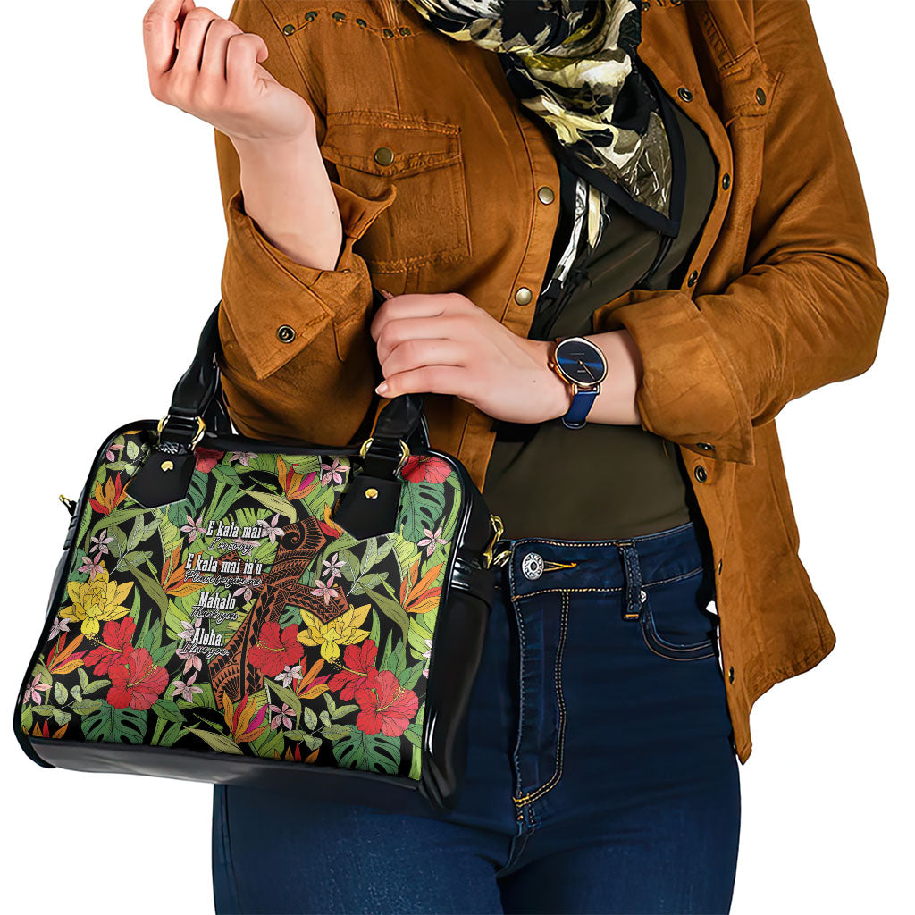 Mahalo Hawaii Ho'oponopono Pule Shoulder Handbag Polynesian Pattern Cross LT7 - Polynesian Pride