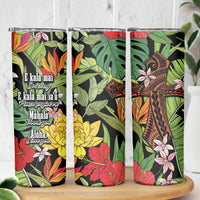 Mahalo Hawaii Ho'oponopono Pule Skinny Tumbler Polynesian Pattern Cross LT7 - Polynesian Pride