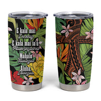 Mahalo Hawaii Ho'oponopono Pule Tumbler Cup Polynesian Pattern Cross LT7 Black - Polynesian Pride