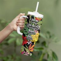 Mahalo Hawaii Ho'oponopono Pule Tumbler With Handle Polynesian Pattern Cross LT7 - Polynesian Pride