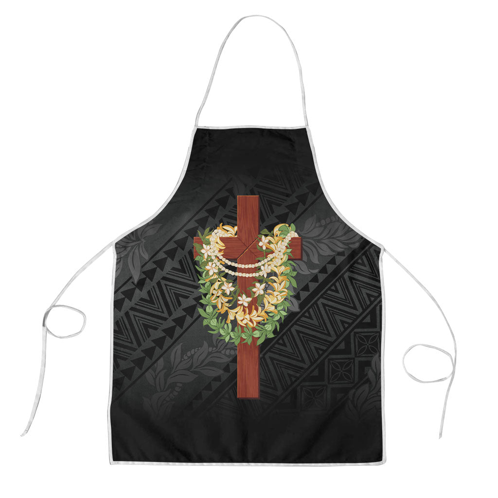Hawaii Ka Pule a ka Haku Memorial Apron Flower Lei Cross - Black LT7 Black - Polynesian Pride