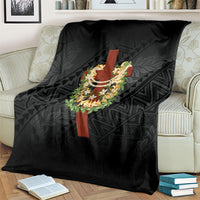 Hawaii Ka Pule a ka Haku Memorial Blanket Flower Lei Cross - Black LT7 - Polynesian Pride