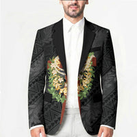Hawaii Ka Pule a ka Haku Memorial Blazer Flower Lei Cross - Black LT7 - Polynesian Pride