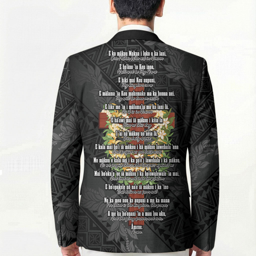 Hawaii Ka Pule a ka Haku Memorial Blazer Flower Lei Cross - Black LT7 - Polynesian Pride