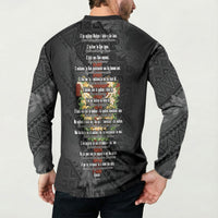 Hawaii Ka Pule a ka Haku Memorial Button Sweatshirt Flower Lei Cross - Black LT7 - Polynesian Pride