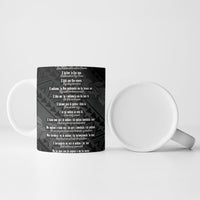 Hawaii Ka Pule a ka Haku Memorial Ceramic Mug Flower Lei Cross - Black LT7 - Polynesian Pride