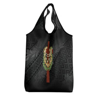 Hawaii Ka Pule a ka Haku Memorial Grocery Bag Flower Lei Cross - Black LT7 - Polynesian Pride